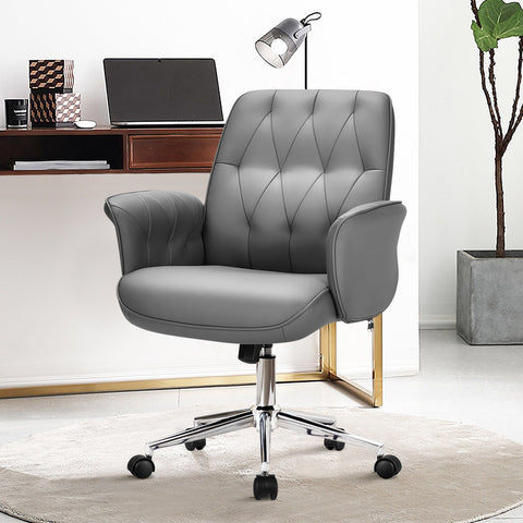 Stylish Ergonomic Office Chair with Height Adjustment and Swivel in Grey
