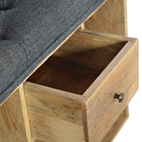 Handmade Solid Hallways Bench with 1 Drawer and 6 Cubes Storages, with Seating