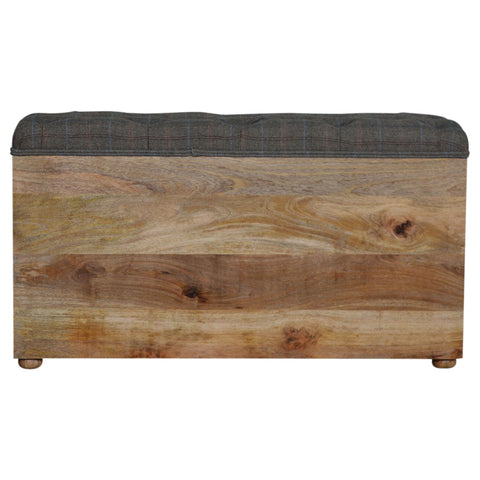 Spacious Storage Bench with Nordic Style Legs and Multi Tweed Button Design