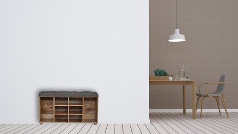 Spacious Storage Bench with Nordic Style Legs and Multi Tweed Button Design
