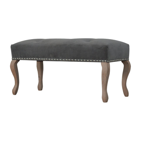 Elegant Velvet Hallway Bench with Cotton Velvet Fabric and French Legs