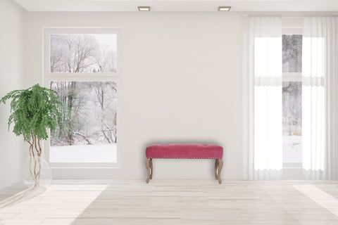 Elegant Velvet Hallway Bench with Cotton Velvet Fabric and French Legs