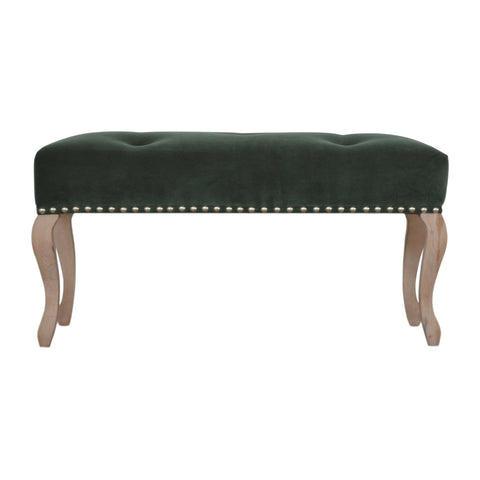 Elegant Velvet Hallway Bench with Cotton Velvet Fabric and French Legs