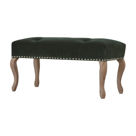 Elegant Velvet Hallway Bench with Cotton Velvet Fabric and French Legs