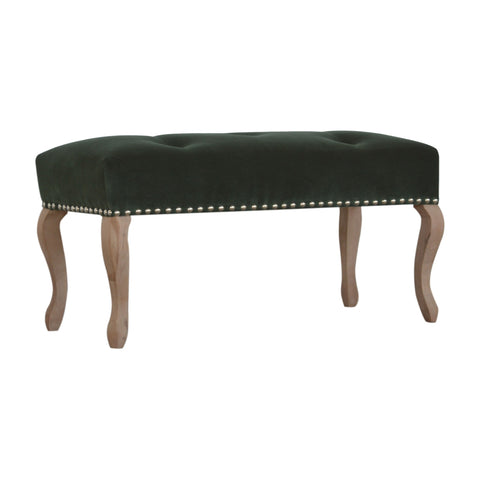 Elegant Velvet Hallway Bench with Cotton Velvet Fabric and French Legs