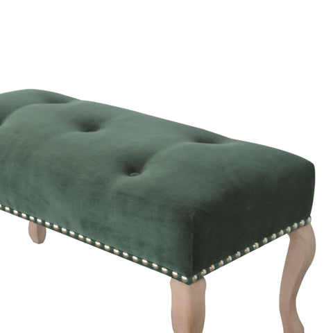 Elegant Velvet Hallway Bench with Cotton Velvet Fabric and French Legs