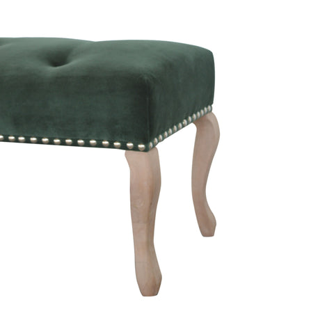 Elegant Velvet Hallway Bench with Cotton Velvet Fabric and French Legs