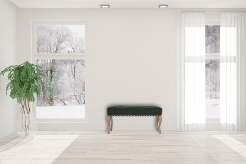 Elegant Velvet Hallway Bench with Cotton Velvet Fabric and French Legs