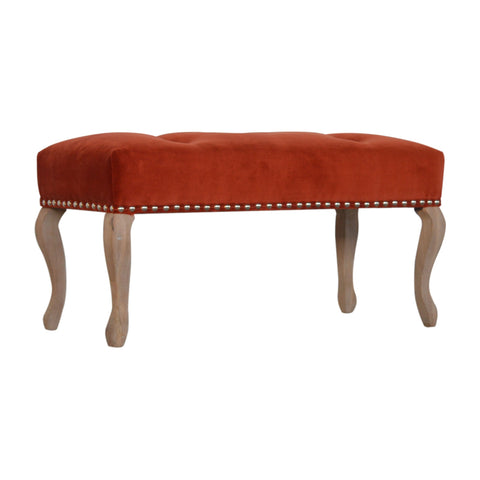 Elegant Velvet Hallway Bench with Cotton Velvet Fabric and French Legs