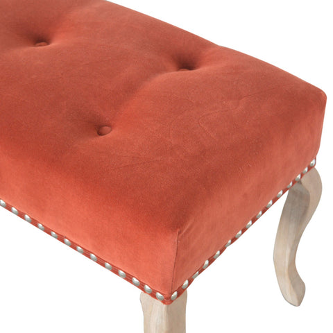 Elegant Velvet Hallway Bench with Cotton Velvet Fabric and French Legs
