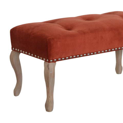 Elegant Velvet Hallway Bench with Cotton Velvet Fabric and French Legs