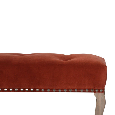 Elegant Velvet Hallway Bench with Cotton Velvet Fabric and French Legs