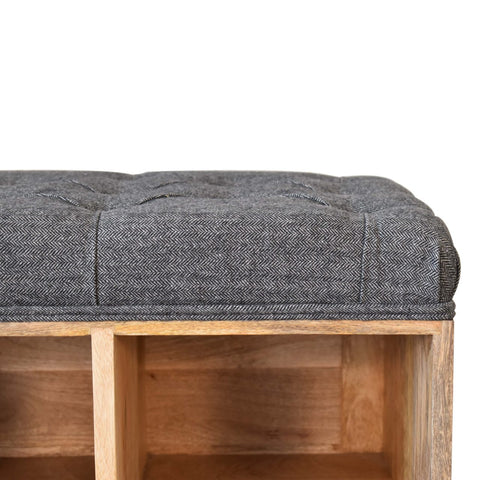 Handmade Solid Hallways Bench with 4 Cubes Storages and Seating