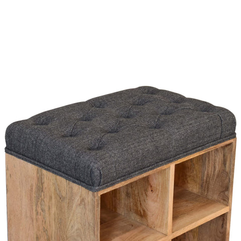 Handmade Solid Hallways Bench with 4 Cubes Storages and Seating