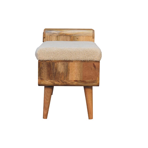 Stylish Telephone Table Bench with Bouclé Yarn Fabric and Nordic Style Legs