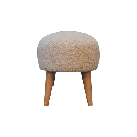 Soft Cushioned Bench with Nordic Style Legs and Bouclé Fabric