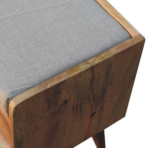 Nordic Style Shoe Storage Bench with Oak-ish Finish and Mud Linen