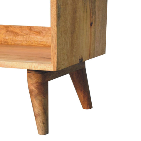 Nordic Style Shoe Storage Bench with Oak-ish Finish and Mud Linen