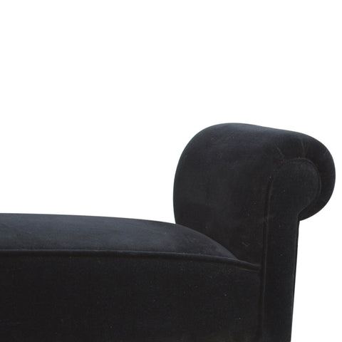Stylish Hallway Bench with Cotton Velvet Fabric and Turned Legs