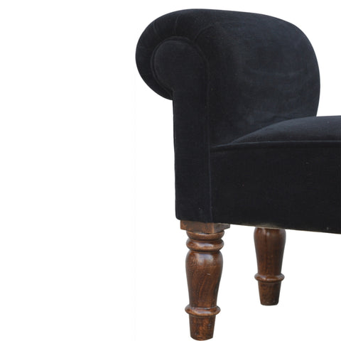 Stylish Hallway Bench with Cotton Velvet Fabric and Turned Legs