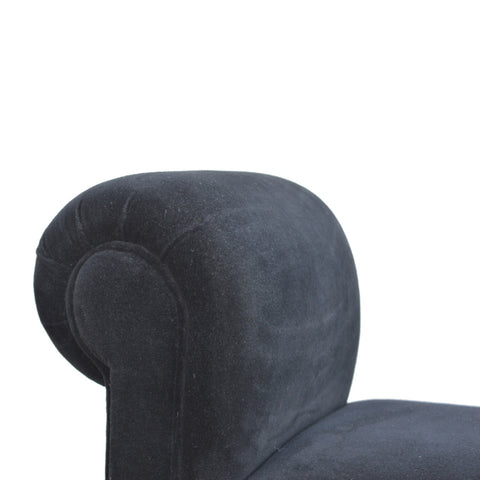 Stylish Hallway Bench with Cotton Velvet Fabric and Turned Legs
