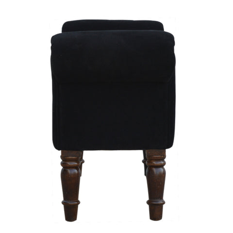 Stylish Hallway Bench with Cotton Velvet Fabric and Turned Legs