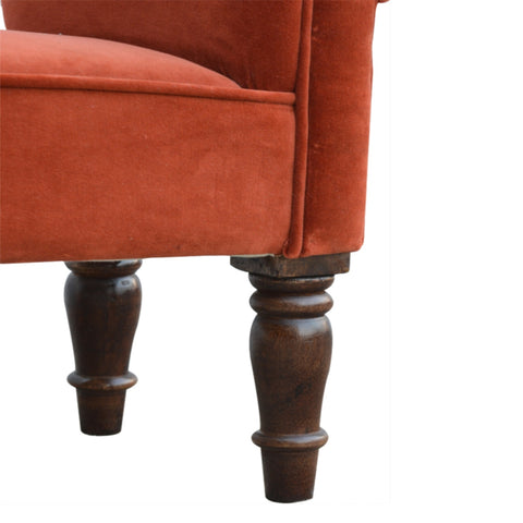 Stylish Hallway Bench with Cotton Velvet Fabric and Turned Legs