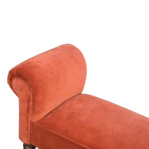 Stylish Hallway Bench with Cotton Velvet Fabric and Turned Legs