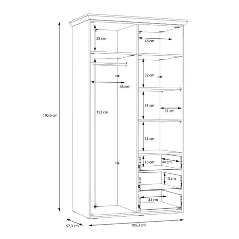 Versatile and Aesthetic 2 Door Wardrobe with Soft Close Mechanism