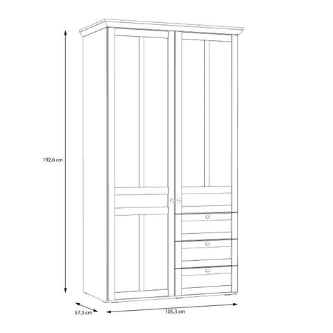 Versatile and Aesthetic 2 Door Wardrobe with Soft Close Mechanism