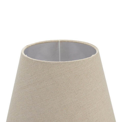 Rustic Style Linen Shade with Elegant Column Washed Wood Base