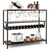 Industrial style Wine and Liquor Cabinet with 4 Storage Tiers in Rustic Brown