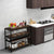 Industrial style Wine and Liquor Cabinet with 4 Storage Tiers in Rustic Brown