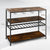 Industrial style Wine and Liquor Cabinet with 4 Storage Tiers in Rustic Brown