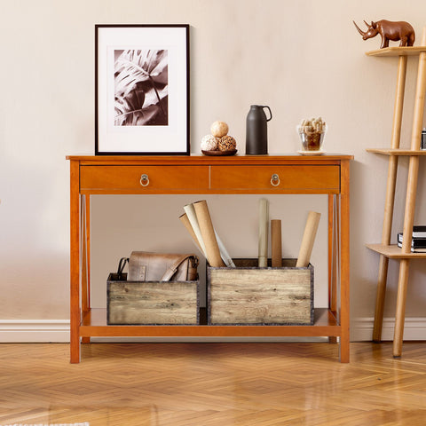 Stylish and Versatile Entryway Console Table with Drawers and Extra Storage Space
