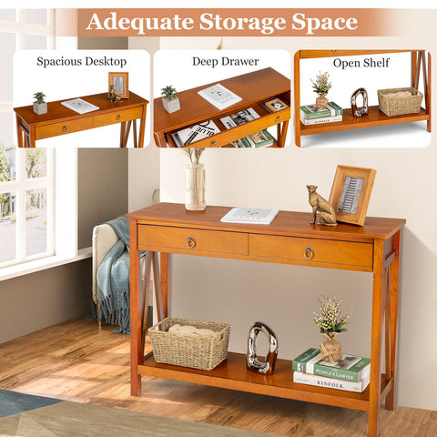 Stylish and Versatile Entryway Console Table with Drawers and Extra Storage Space