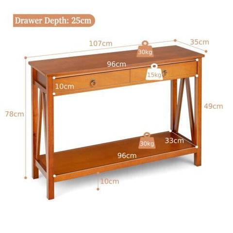 Stylish and Versatile Entryway Console Table with Drawers and Extra Storage Space