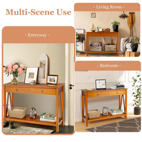 Stylish and Versatile Entryway Console Table with Drawers and Extra Storage Space