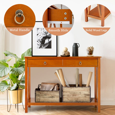 Stylish and Versatile Entryway Console Table with Drawers and Extra Storage Space