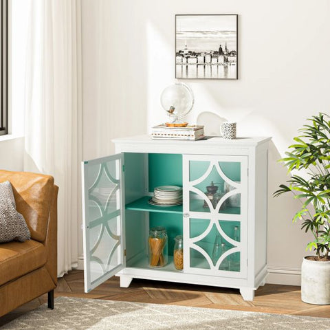 Classic Spacious Kitchen Sideboard with Adjustable Shelf and Wooden Door Pattern