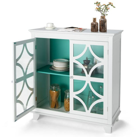 Classic Spacious Kitchen Sideboard with Adjustable Shelf and Wooden Door Pattern