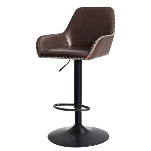 360 Degree Leather Bar Stools in Brown