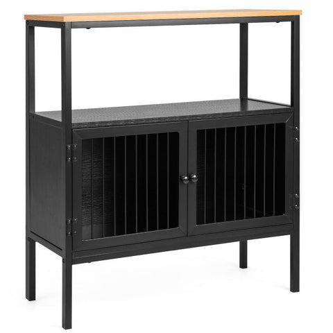 Multi-Functional Kitchen Sideboard with Heavy-Duty Metal Design and Spacious Design