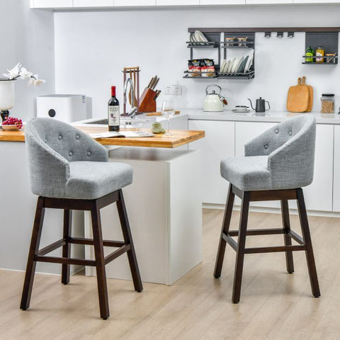 360 Degree Set of 2 Linen Bar Stools