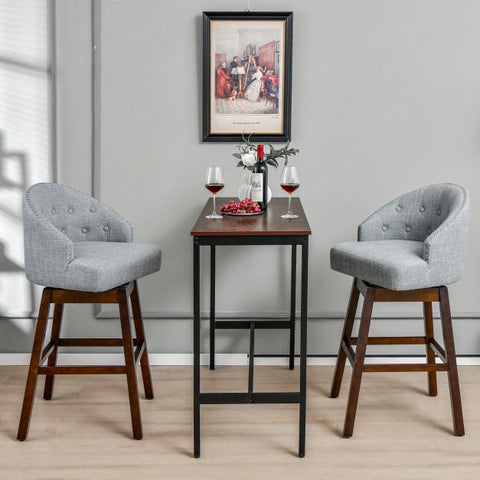 360 Degree Set of 2 Linen Bar Stools