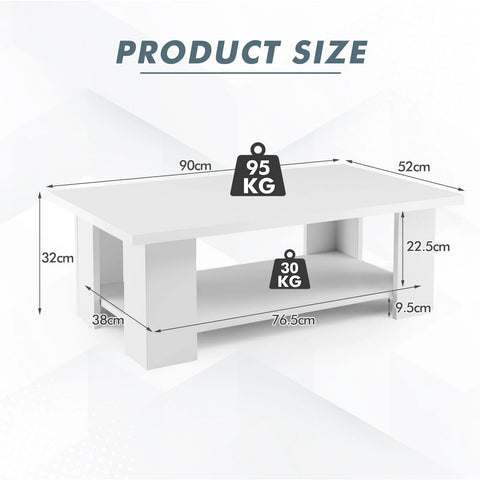 Stylish and Versatile 2-Tier Coffee Table with Minimalistic Style