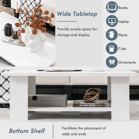 Stylish and Versatile 2-Tier Coffee Table with Minimalistic Style