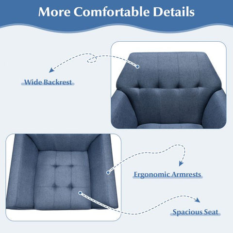 Signature Armchair with Wide Backrest and Seat in Dream Blue