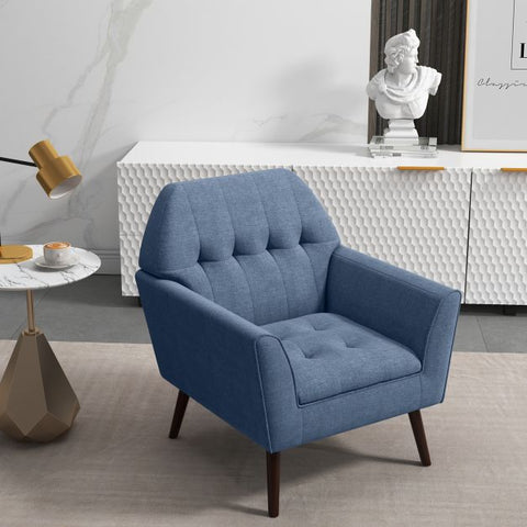 Signature Armchair with Wide Backrest and Seat in Dream Blue