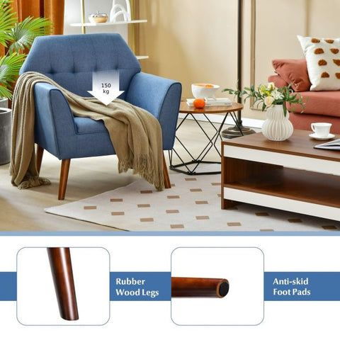 Signature Armchair with Wide Backrest and Seat in Dream Blue
